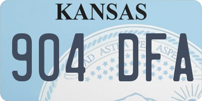 KS license plate 904DFA