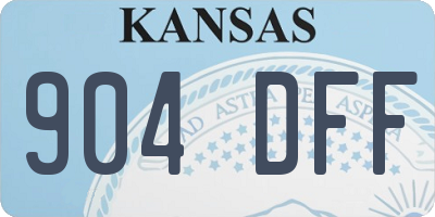 KS license plate 904DFF