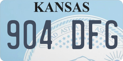 KS license plate 904DFG