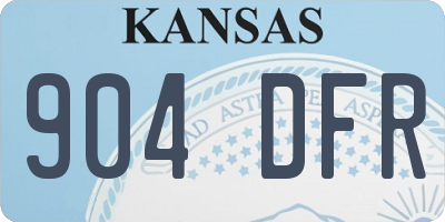 KS license plate 904DFR