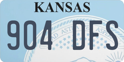 KS license plate 904DFS