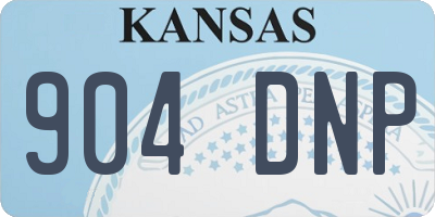 KS license plate 904DNP