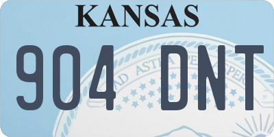 KS license plate 904DNT