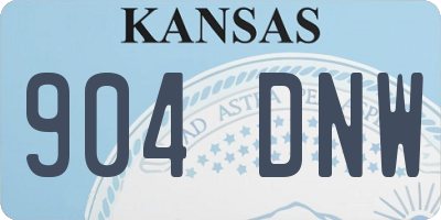 KS license plate 904DNW