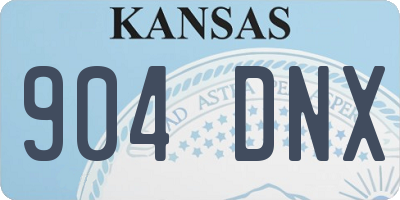 KS license plate 904DNX