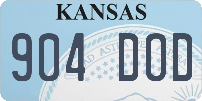 KS license plate 904DOD