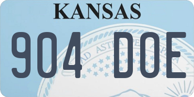 KS license plate 904DOE