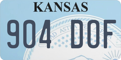KS license plate 904DOF