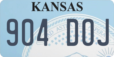 KS license plate 904DOJ