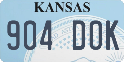 KS license plate 904DOK