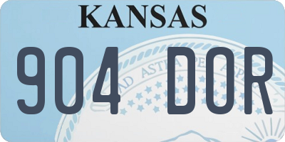 KS license plate 904DOR