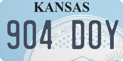 KS license plate 904DOY