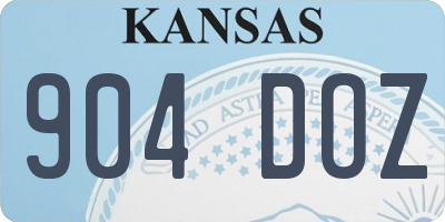 KS license plate 904DOZ