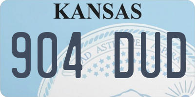 KS license plate 904DUD