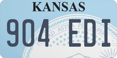 KS license plate 904EDI