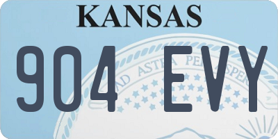 KS license plate 904EVY