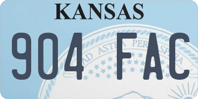 KS license plate 904FAC