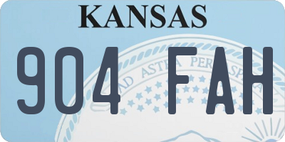 KS license plate 904FAH