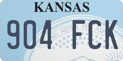 KS license plate 904FCK