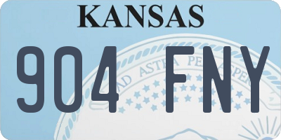 KS license plate 904FNY
