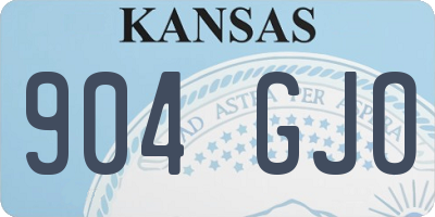 KS license plate 904GJO