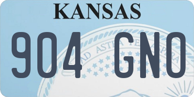 KS license plate 904GNO