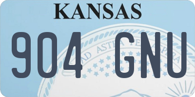KS license plate 904GNU