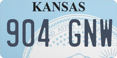 KS license plate 904GNW