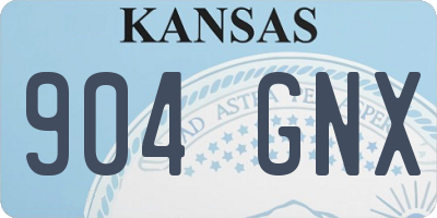 KS license plate 904GNX