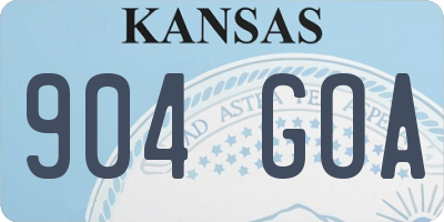 KS license plate 904GOA