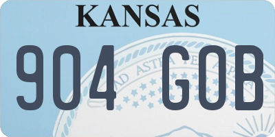 KS license plate 904GOB