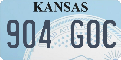 KS license plate 904GOC