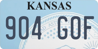 KS license plate 904GOF