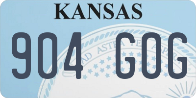 KS license plate 904GOG