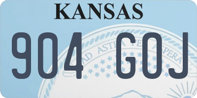 KS license plate 904GOJ