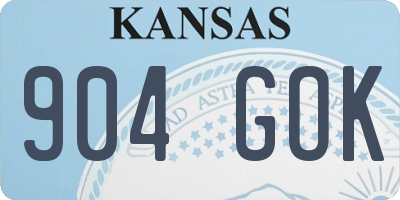 KS license plate 904GOK