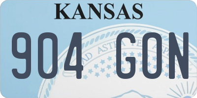 KS license plate 904GON