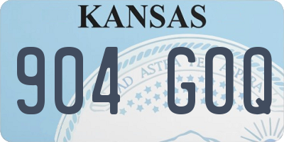 KS license plate 904GOQ