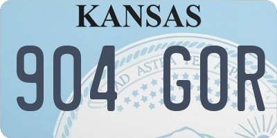 KS license plate 904GOR