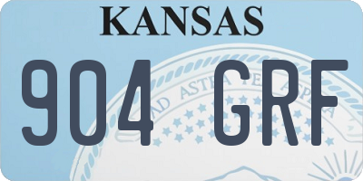 KS license plate 904GRF