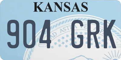 KS license plate 904GRK