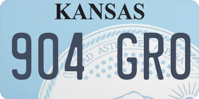 KS license plate 904GRO