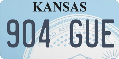 KS license plate 904GUE