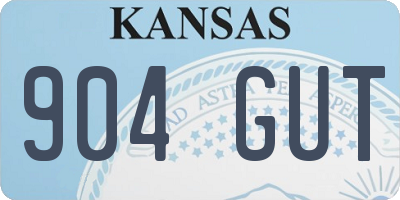 KS license plate 904GUT