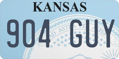KS license plate 904GUY