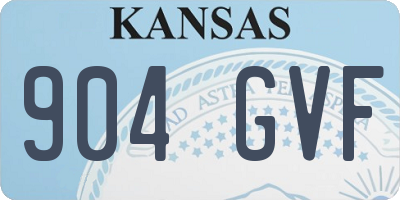 KS license plate 904GVF