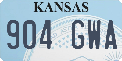 KS license plate 904GWA