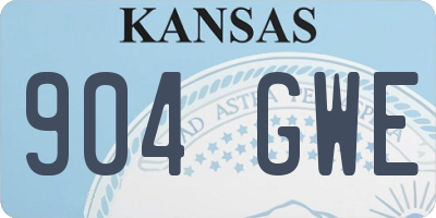KS license plate 904GWE