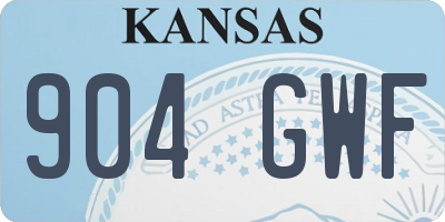KS license plate 904GWF