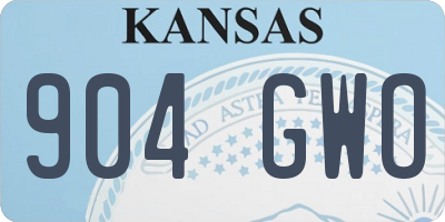 KS license plate 904GWO